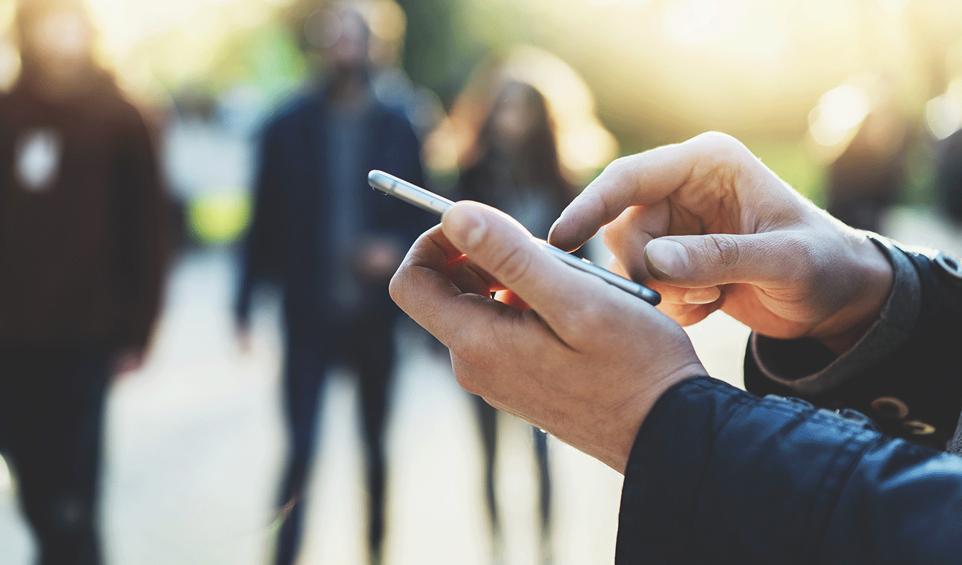 Man using a cell phone